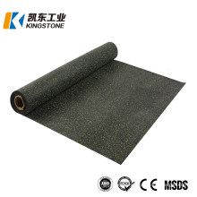 Floor Rubber Gym Mat, Black Rubber Tiles Outdoor Safety Recycled Granules Rubber Floor Tile for Gym